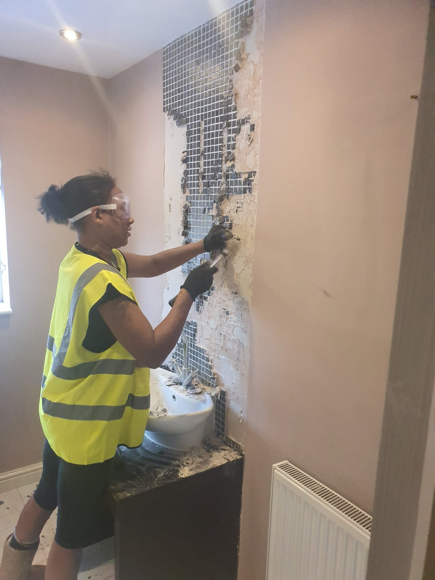 Bathroom renovations photograph, during stage
