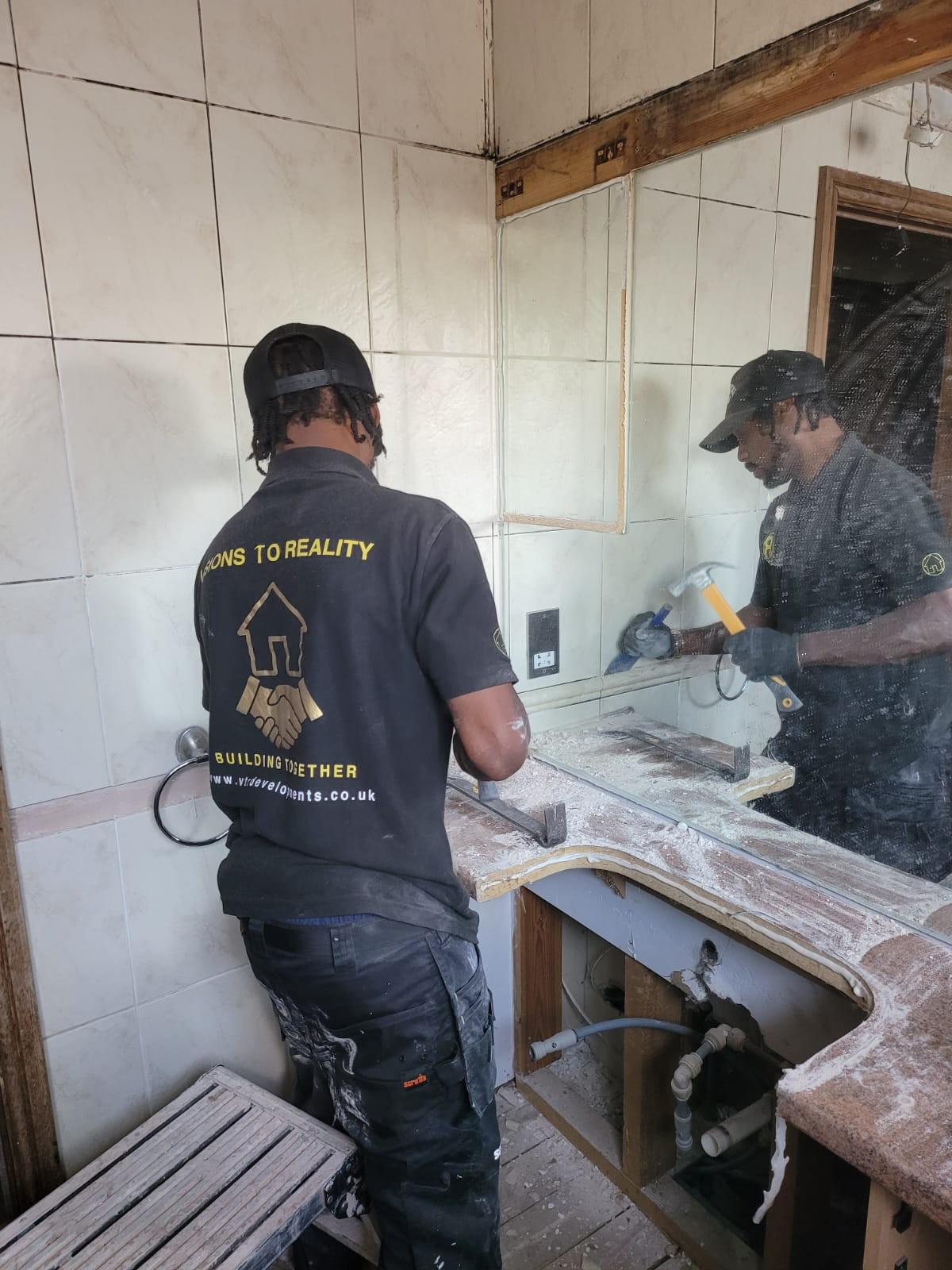Bathroom renovations photograph, during stage