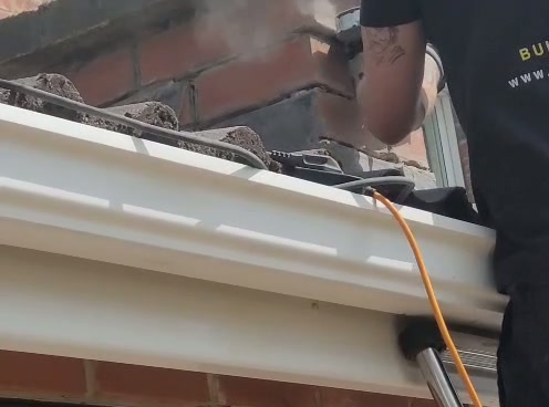 Roofline repair close-up